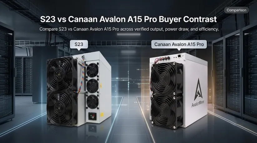 Bitmain Antminer S23 vs. Canaan Avalon A15 Pro: A SHA-256 Efficiency Showdown
