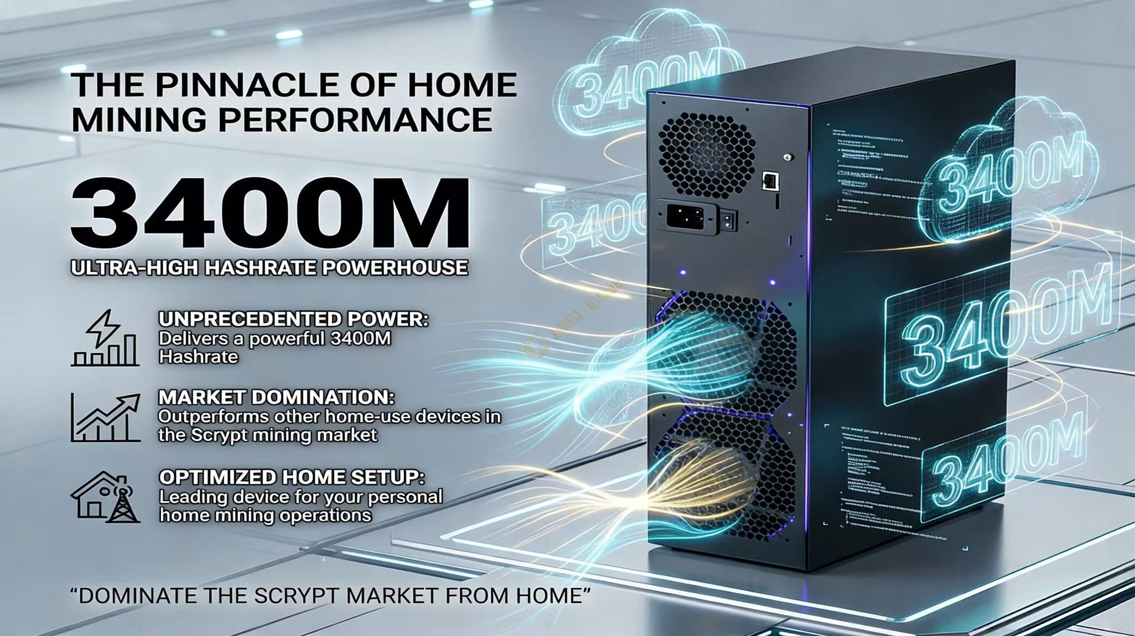 Goldshell E-DG1M 3400M Scrypt ASIC miner performance analysis