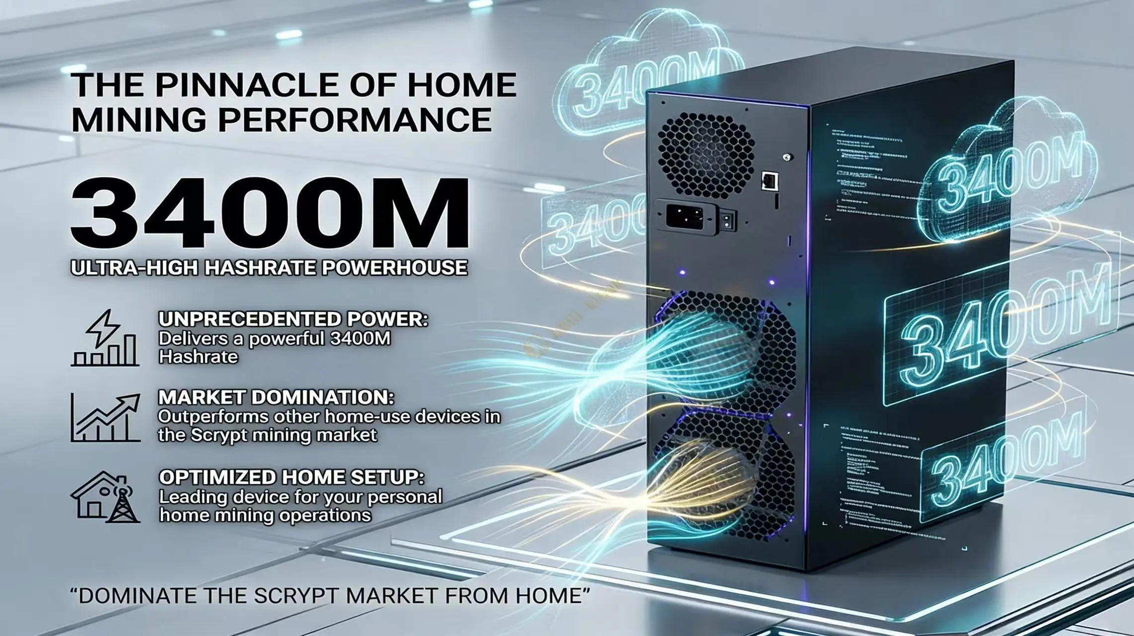Goldshell E-DG1M 3400M Scrypt ASIC miner performance analysis