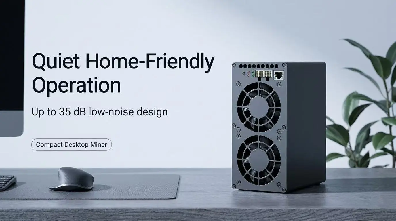 Ultra-quiet, home-friendly mining with acoustic emissions kept at up to 35 dB.