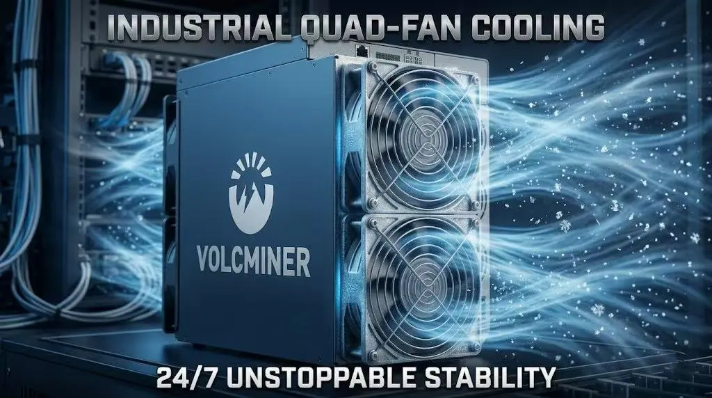  Clean marketing banner displaying the VOLCMINER D1 Lite alongside Scrypt algorithm icons.