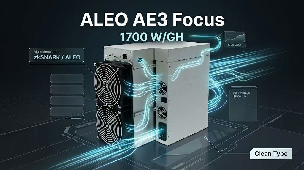 Industrial power supply setup for IceRiver AE3 requiring 3400W continuous load capacity.