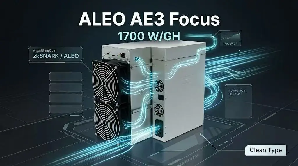 Industrial power supply setup for IceRiver AE3 requiring 3400W continuous load capacity.