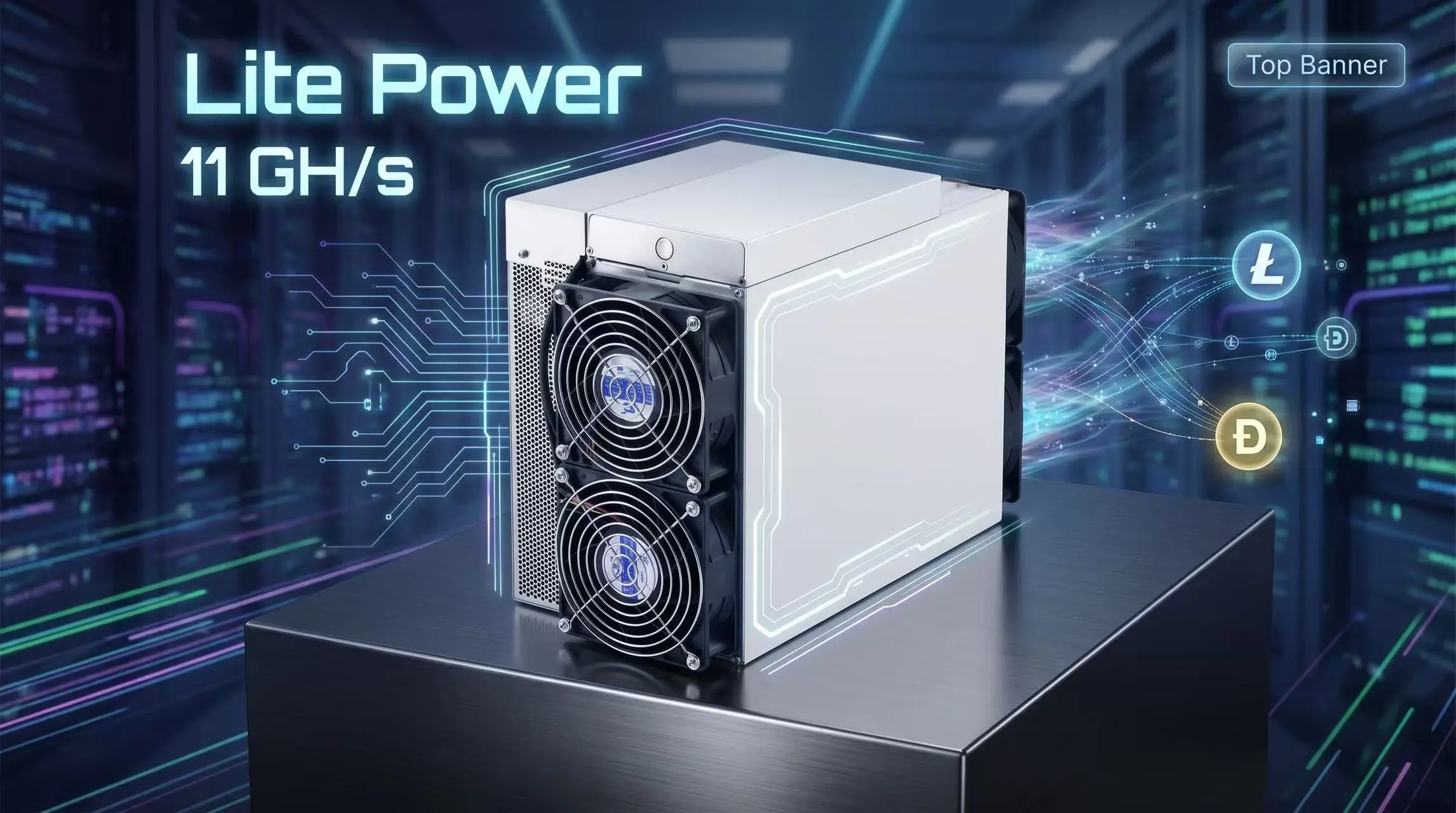 Elphapex DG 1 Lite Scrypt ASIC miner operating efficiently for Litecoin and Dogecoin.