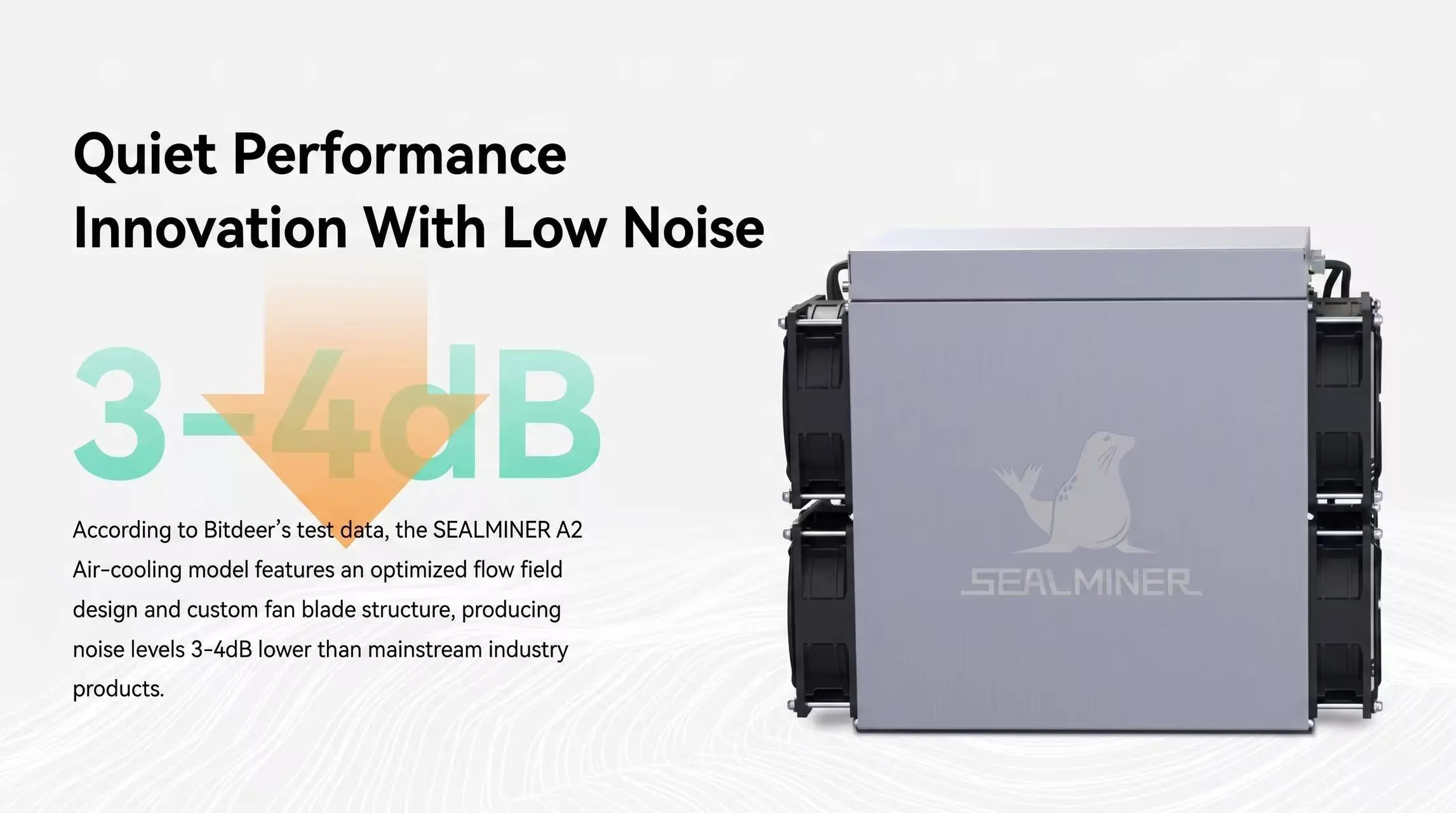  Bitdeer SealMiner A2 226 Th/s ASICマイナーの展示ディスプレイ正面図