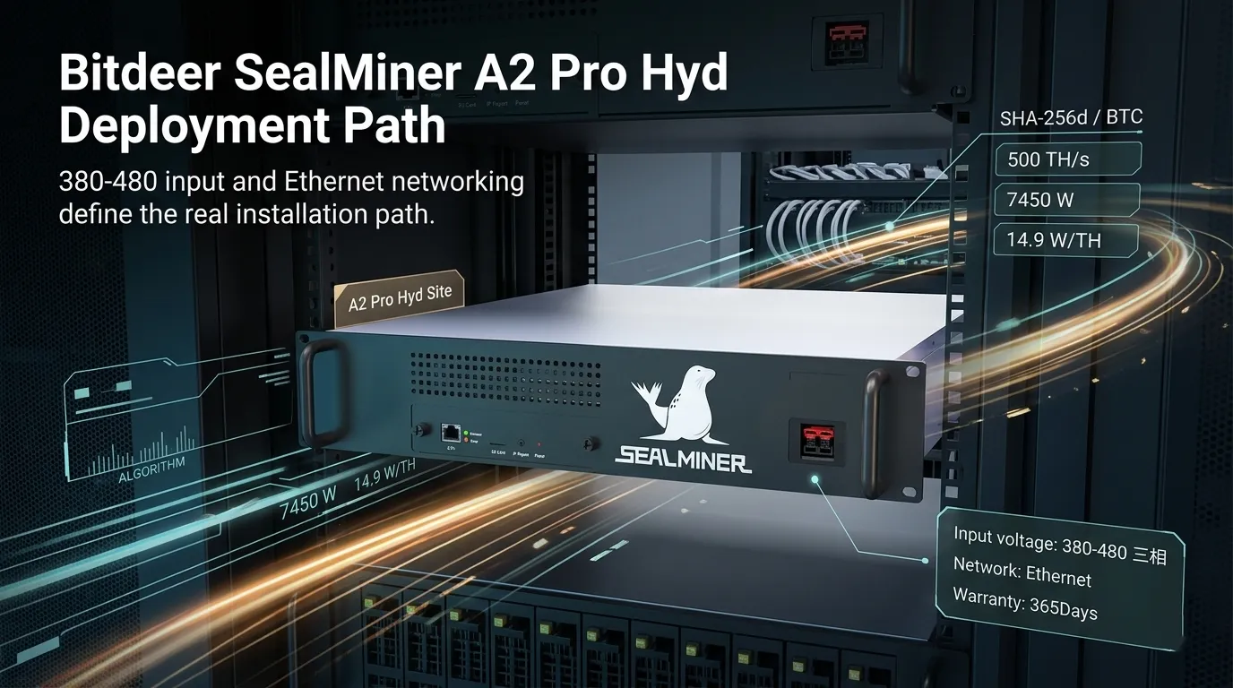 Bitdeer SealMiner A2 Pro Hyd ASIC miner showcasing its robust build for 500 TH/s SHA-256 mining