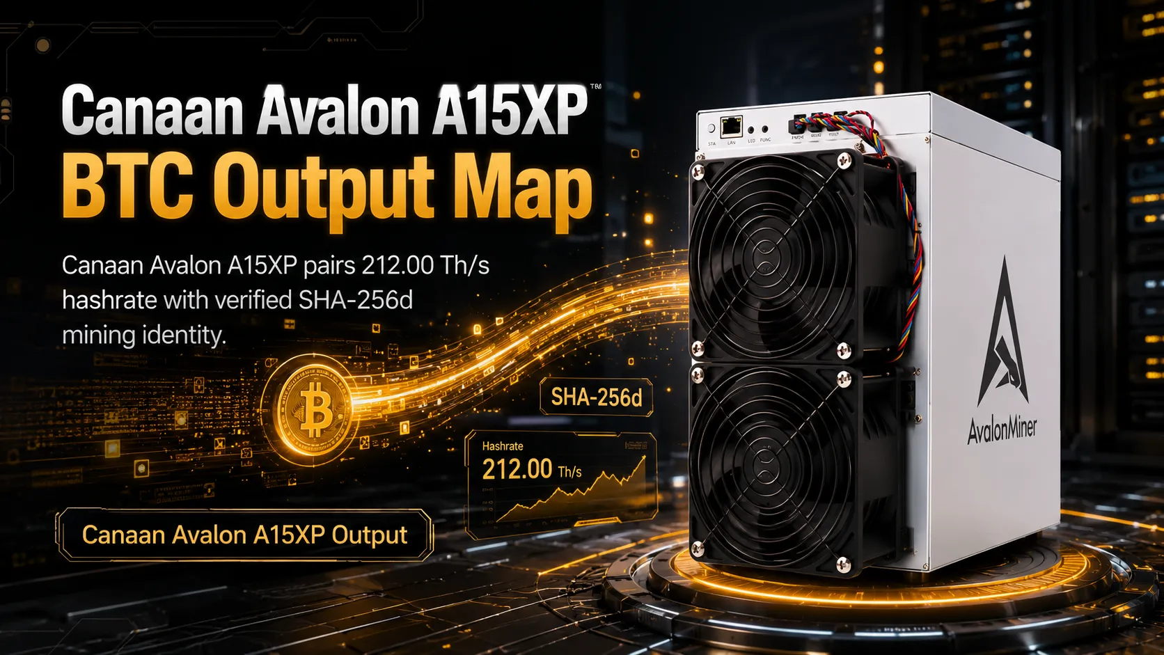 Canaan Avalon A15XP ASIC miner in a deployment context, emphasizing energy cost management