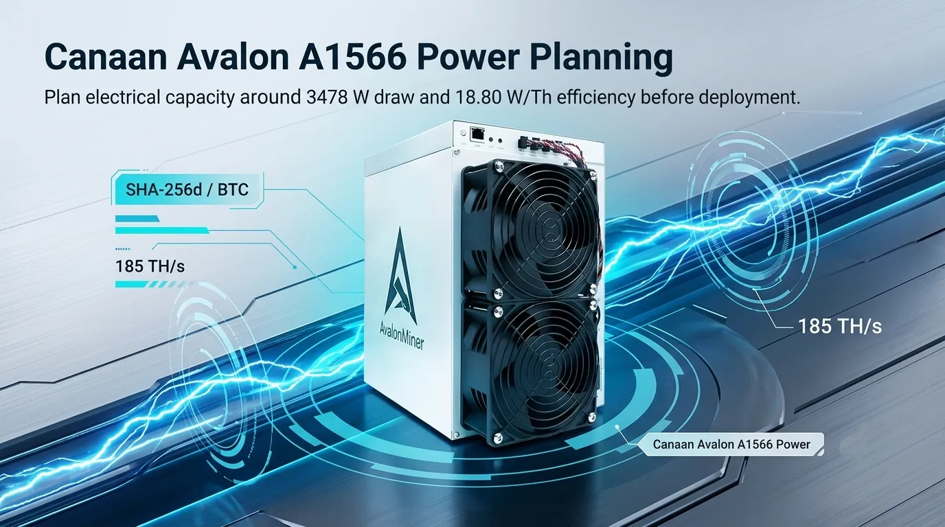 Avalon A1566's 3478 W power draw in context of electricity costs for mining profitability for ASIC miner planning