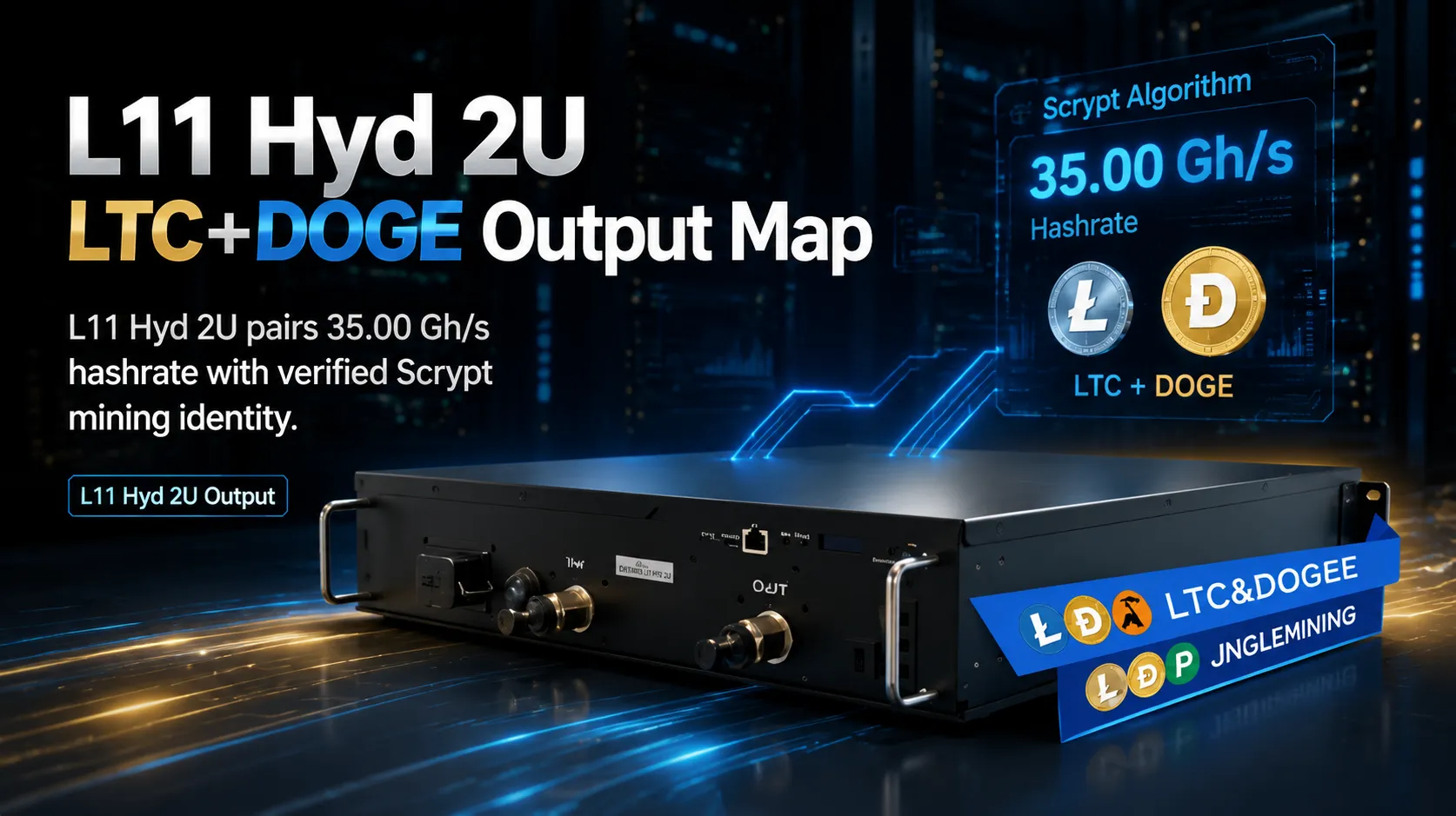 Scrypt mining ecosystem trends featuring the Antminer L11 Hyd 2U for Litecoin and Dogecoin merged mining.