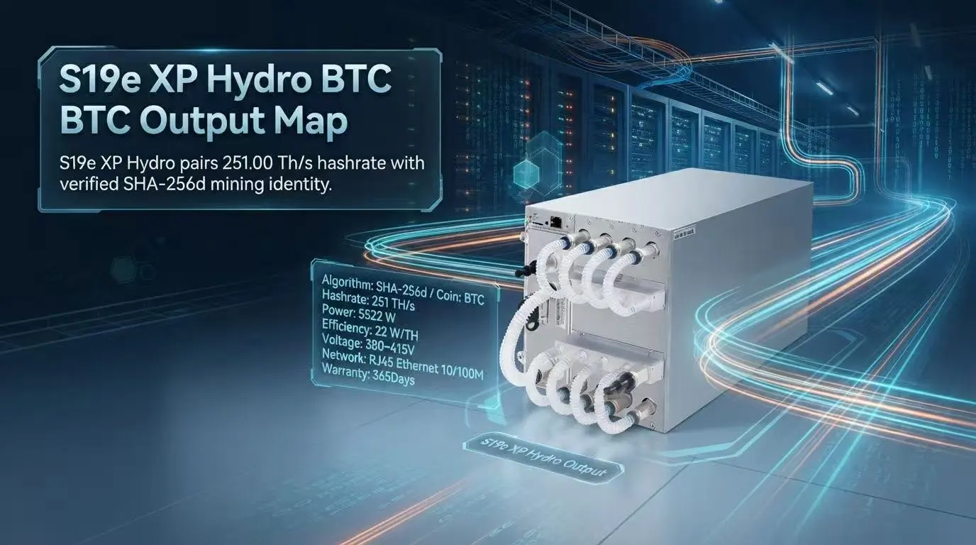 Bitmain Antminer S19e XP Hydro ASIC miner's liquid cooling system for sustained 251 Th/s performance