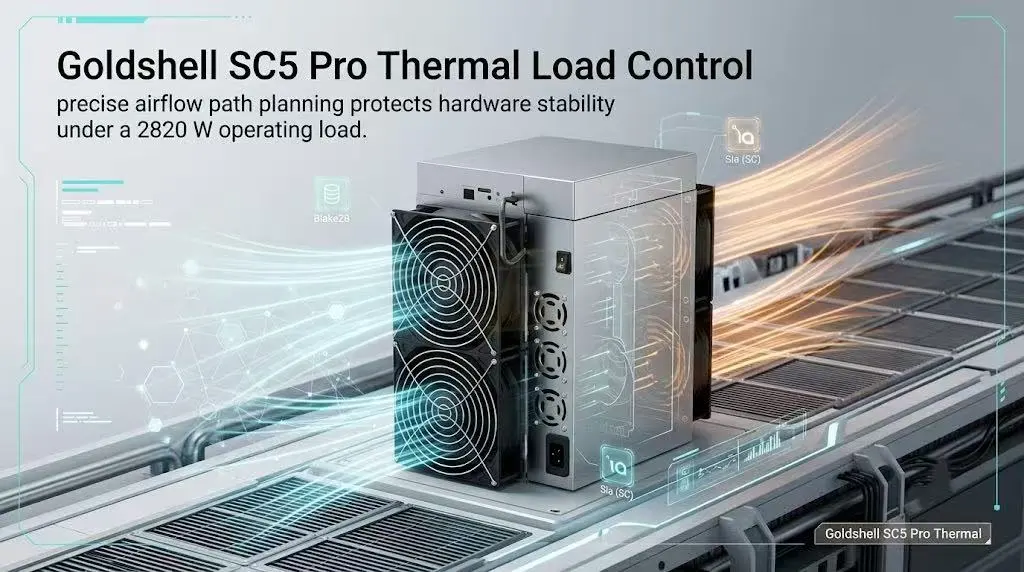 Goldshell SC5 Pro ASIC miner showing its 11.00 Th/s hashrate capability for SiaCoin