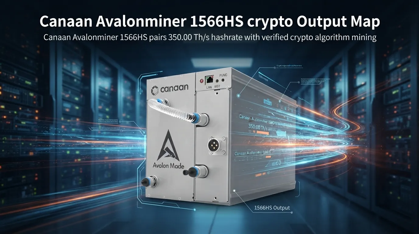 Canaan Avalonminer 1566HS ASIC miner connected for network configuration and static IP setup